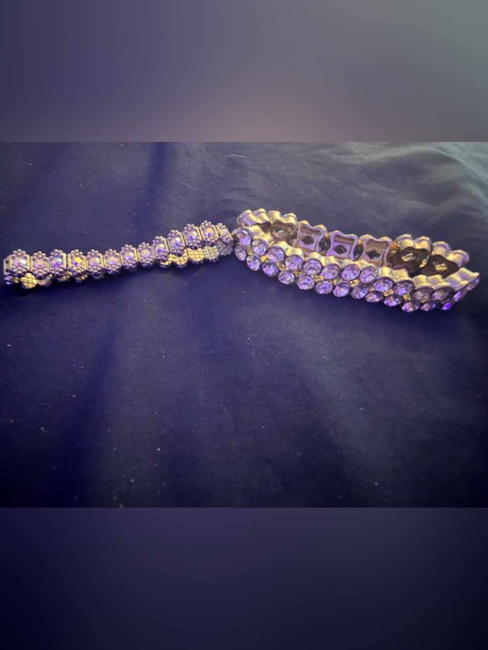 TWO Sparkling Crystal Tennis Bracelets - Rhinestone